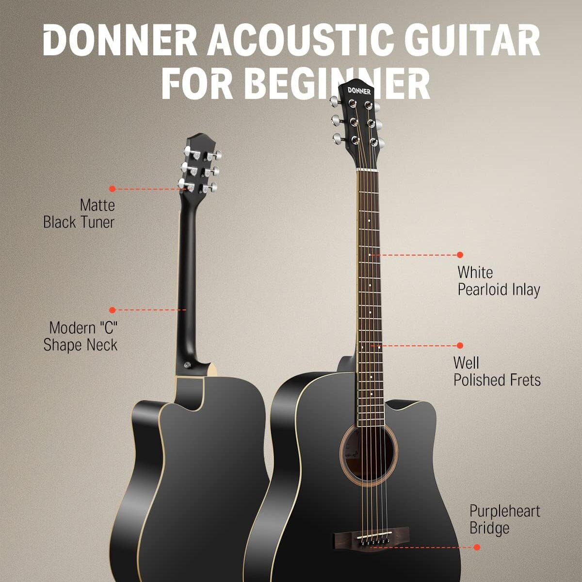 Donner Cutaway 1 edited - Guitarra Donner DAG-1CB